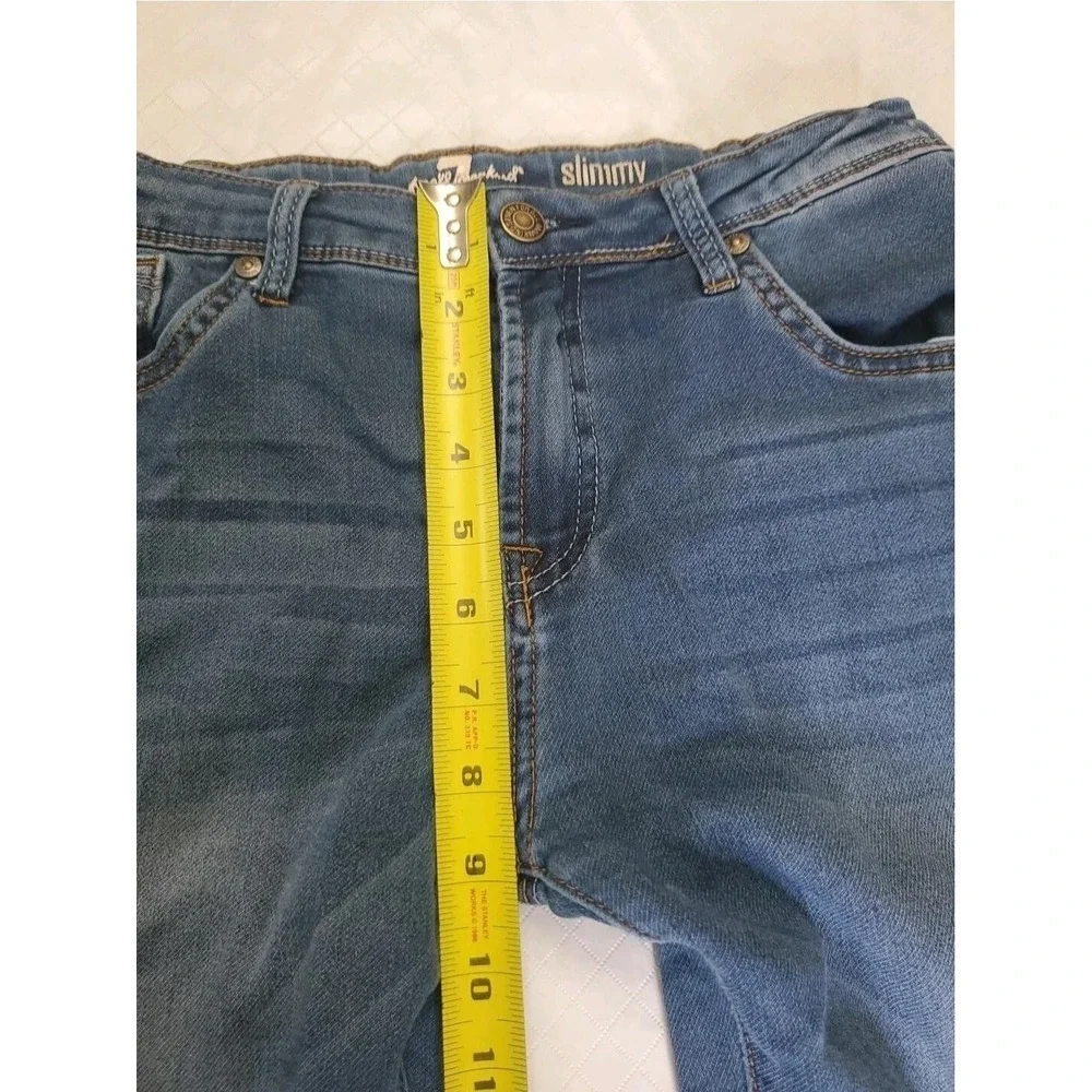 7 For All Mankind Jeans Mens 16 Blue Slimmy Slim Straight Stretch Denim 5-Pocket